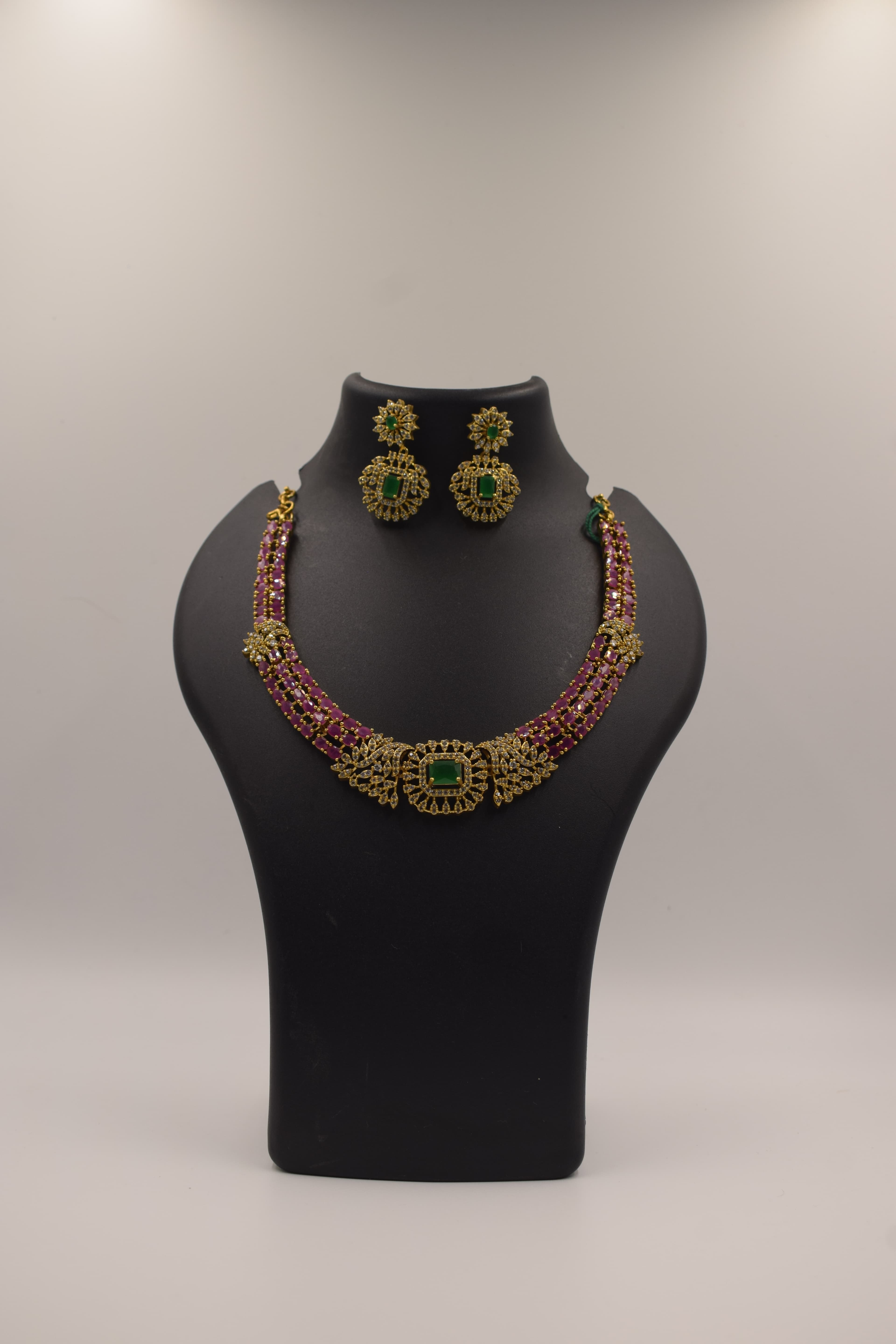 Bellissima Boutique Pune - Ethnic AD into Western Fusion Necklace Set