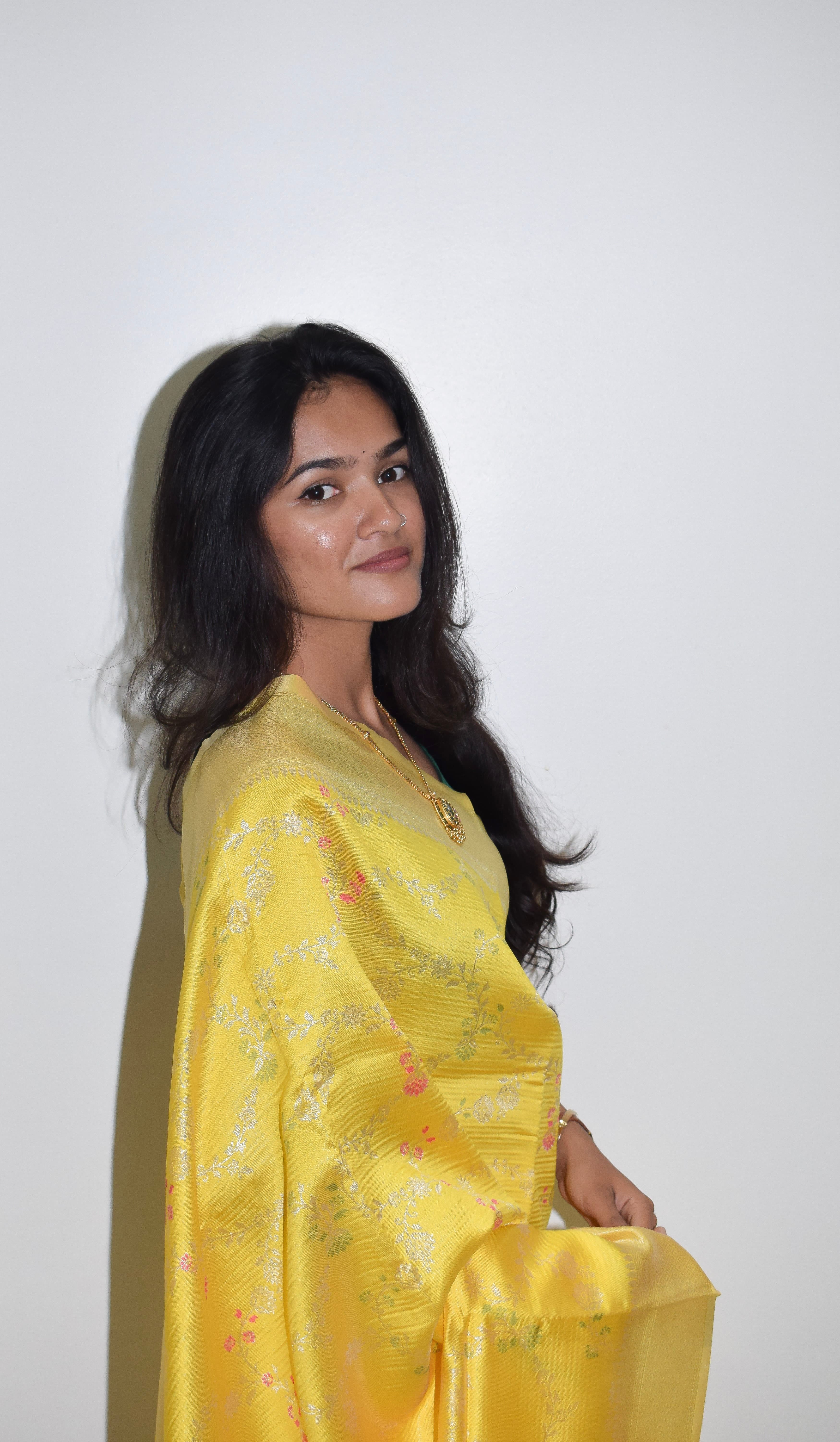 Bellissima Boutique Pune - Yellow Semi Silk Saree